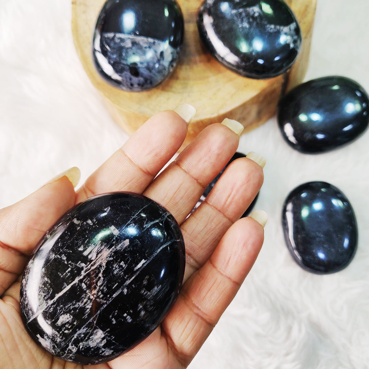 Black Tourmaline Palm Stone