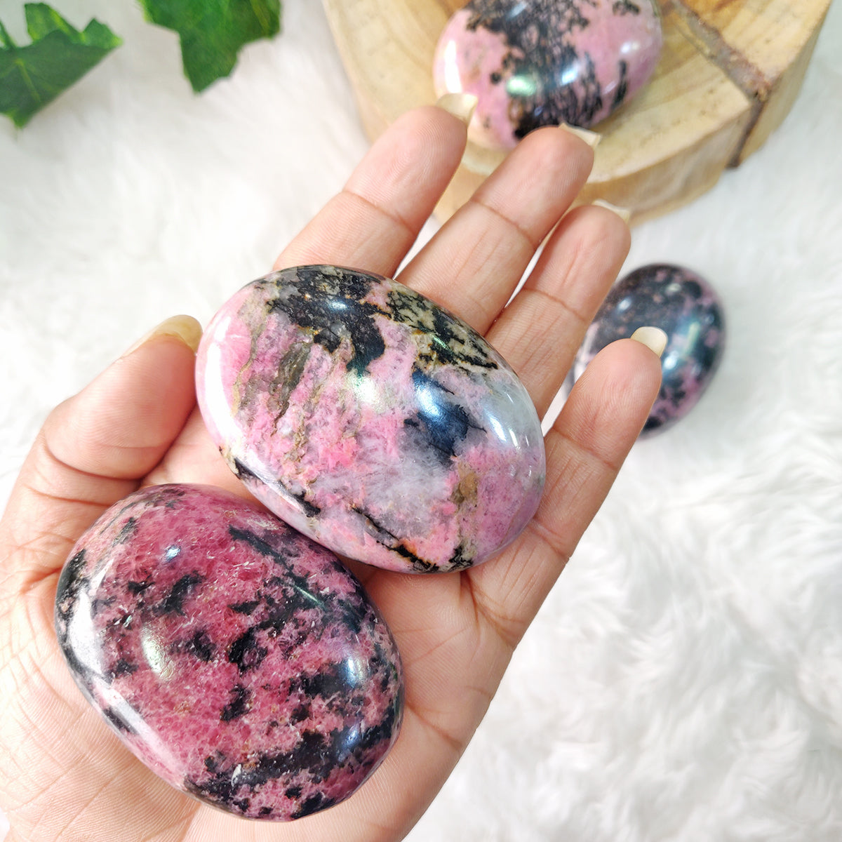 Rhodonite Palm Stone