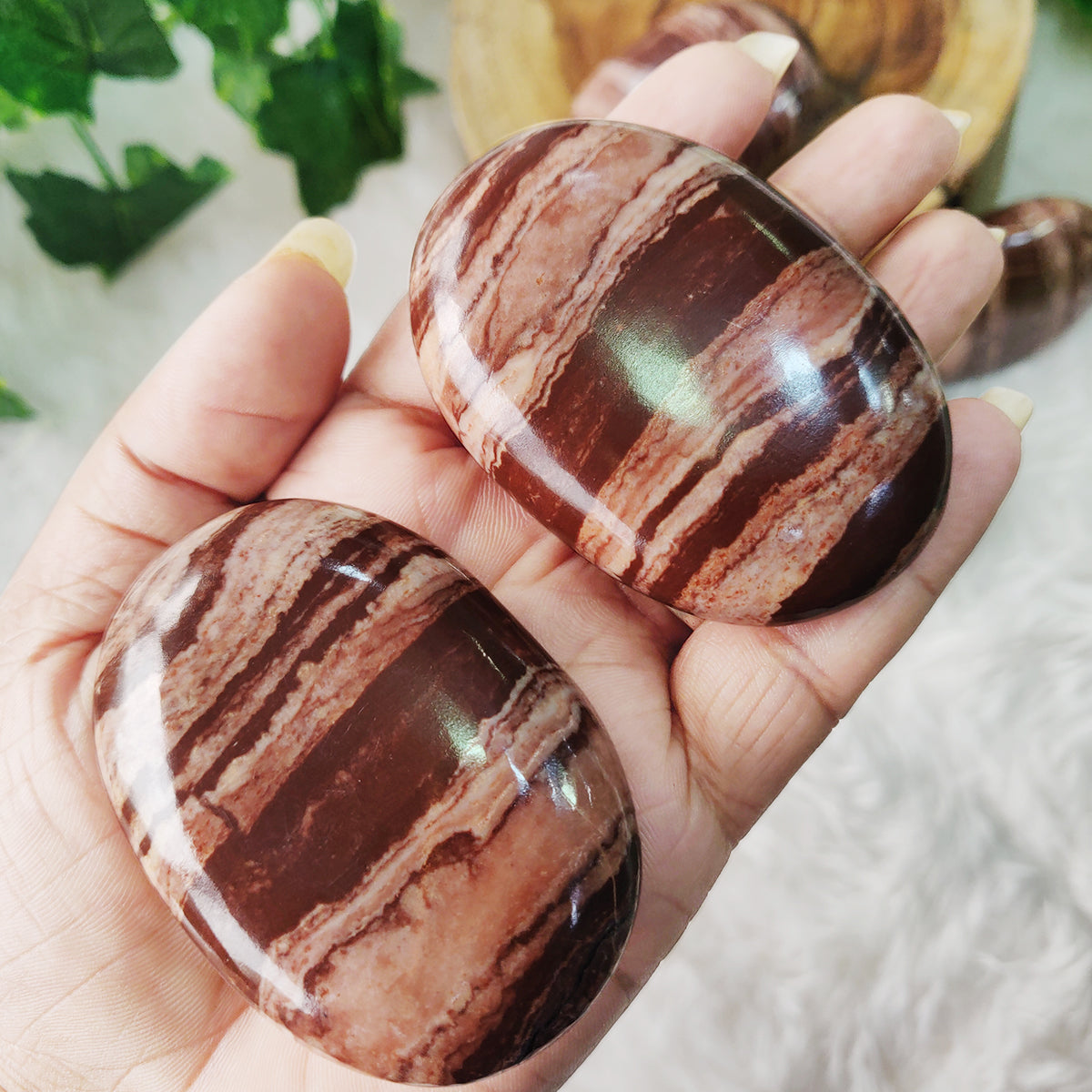 Chocolate Jasper Palm Stone