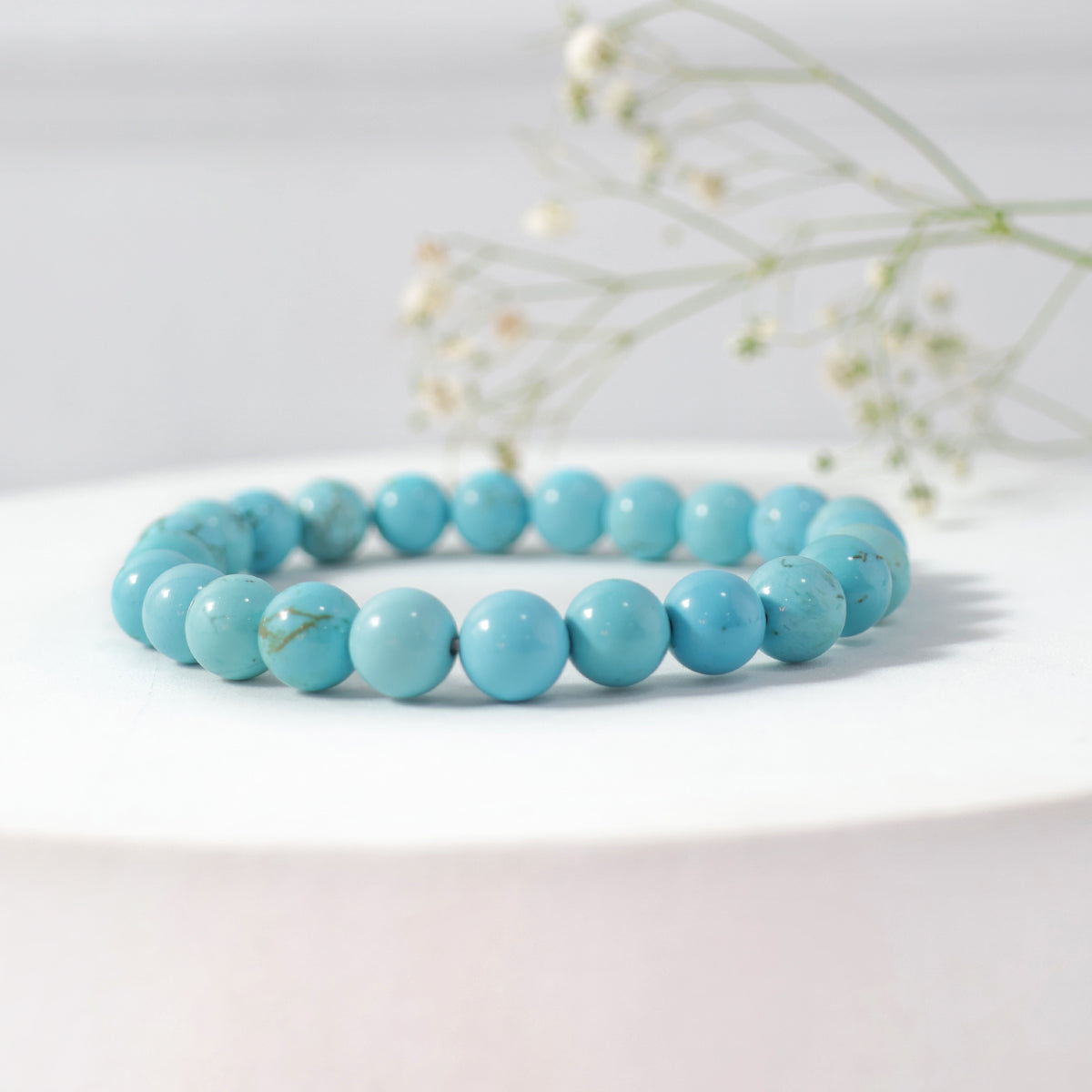 Firoza Turquoise Round Beads Bracelet