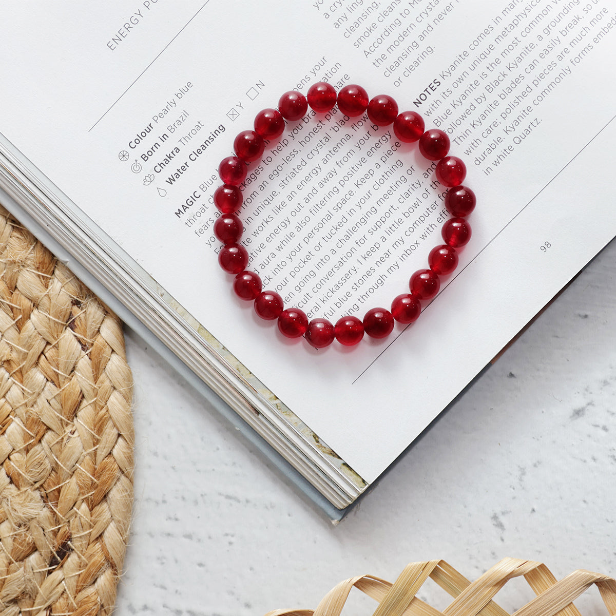 Ruby Onyx Round Beads 8MM Bracelet