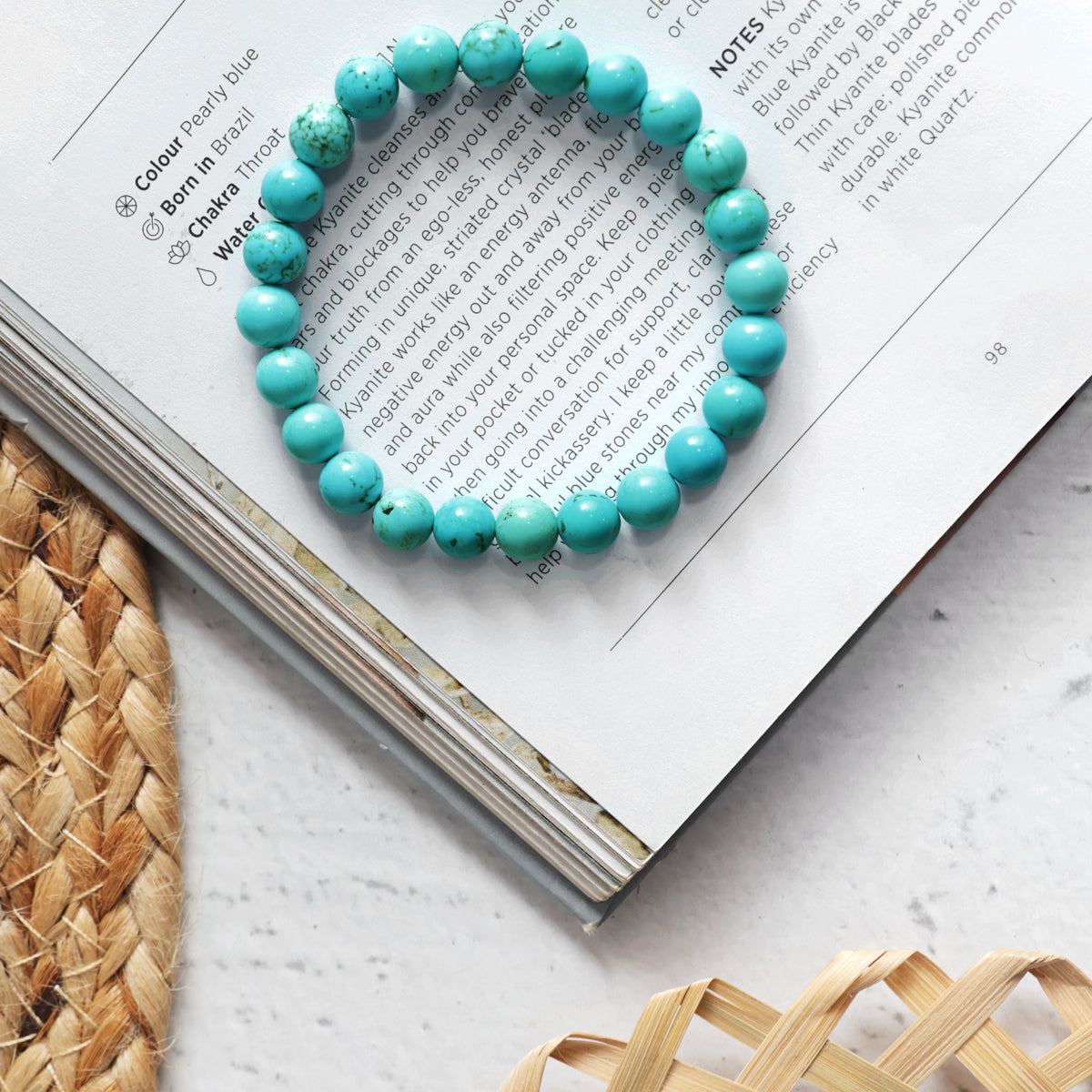 Firoza Turquoise Round Beads Bracelet