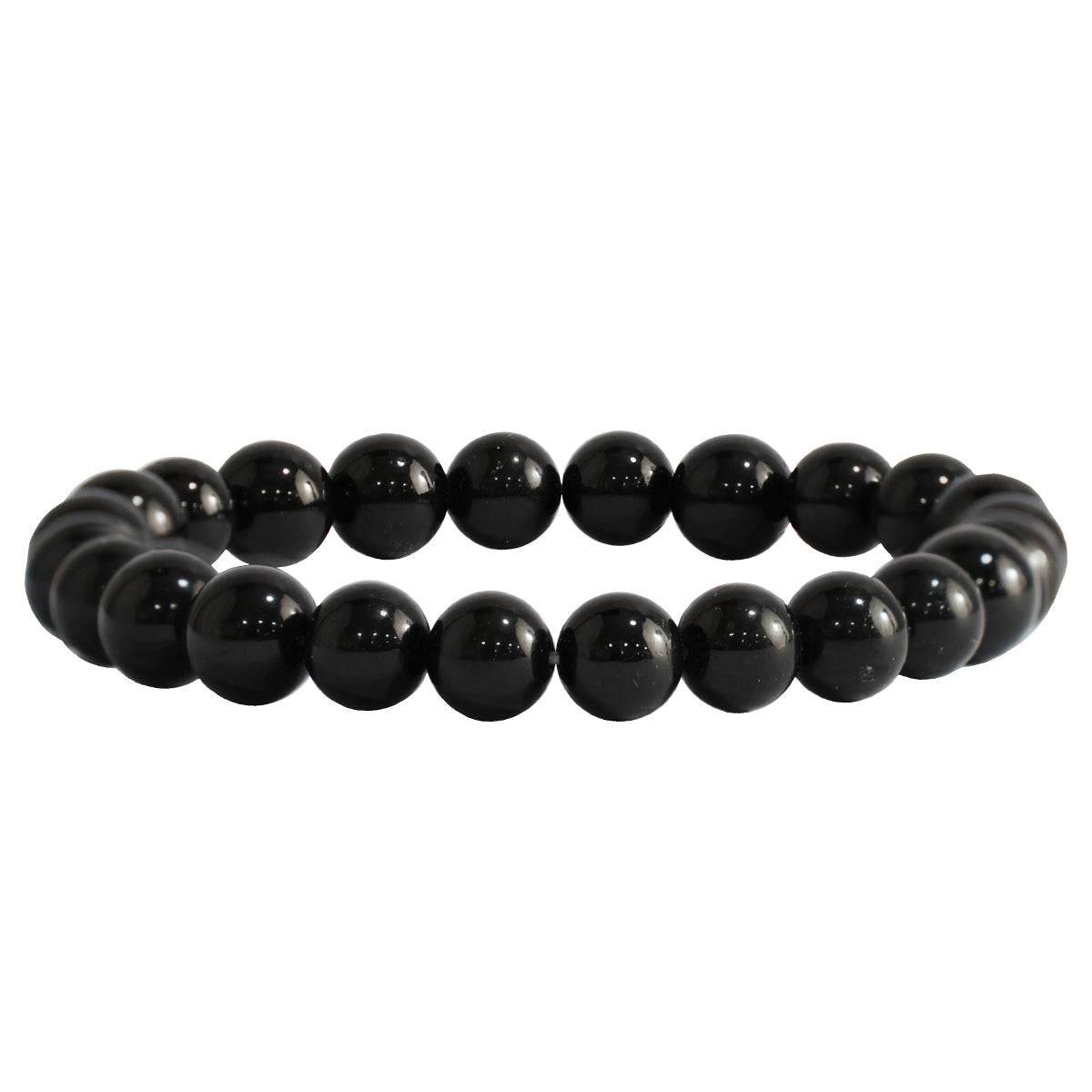 Black Tourmaline Round Beads 8MM Bracelet