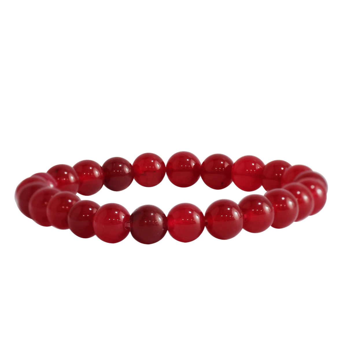 Ruby Onyx Round Beads 8MM Bracelet