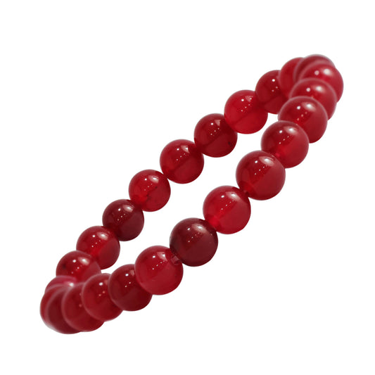 Ruby Onyx Round Beads 8MM Bracelet