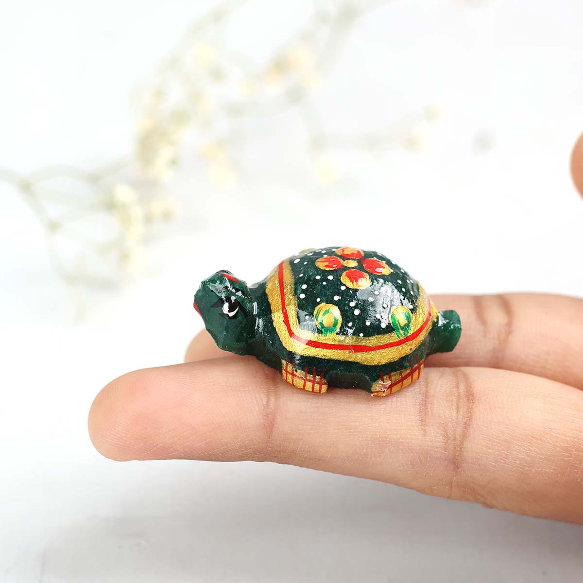 Green Jade Mini Tortoise Painted