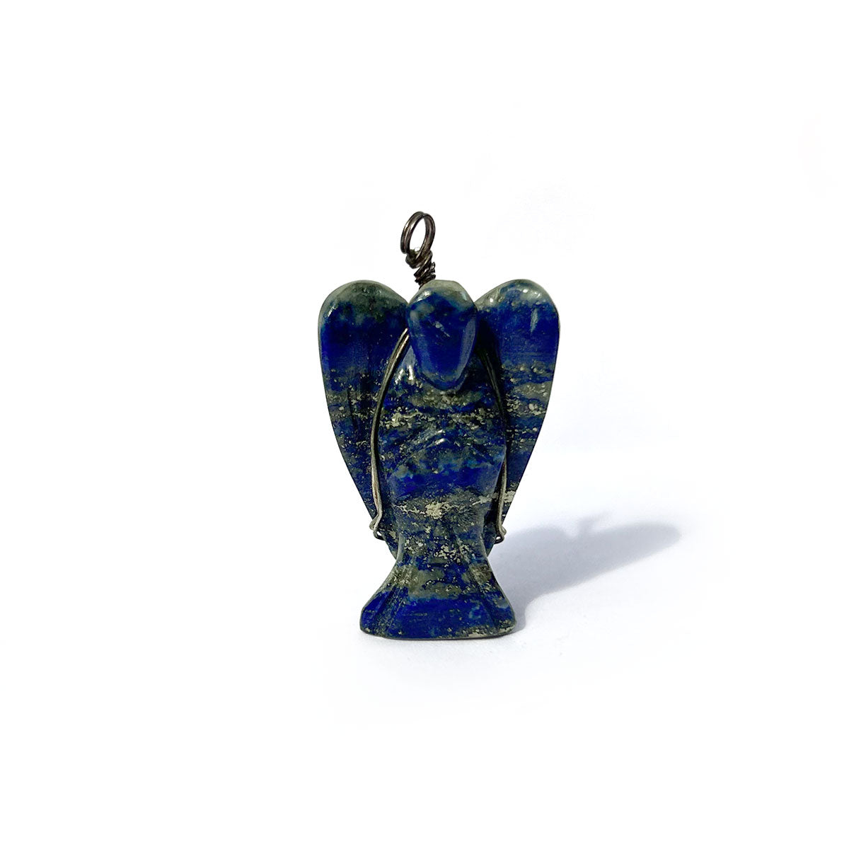 Lapis Lazuli Wire-Wrapped Angel Pendant