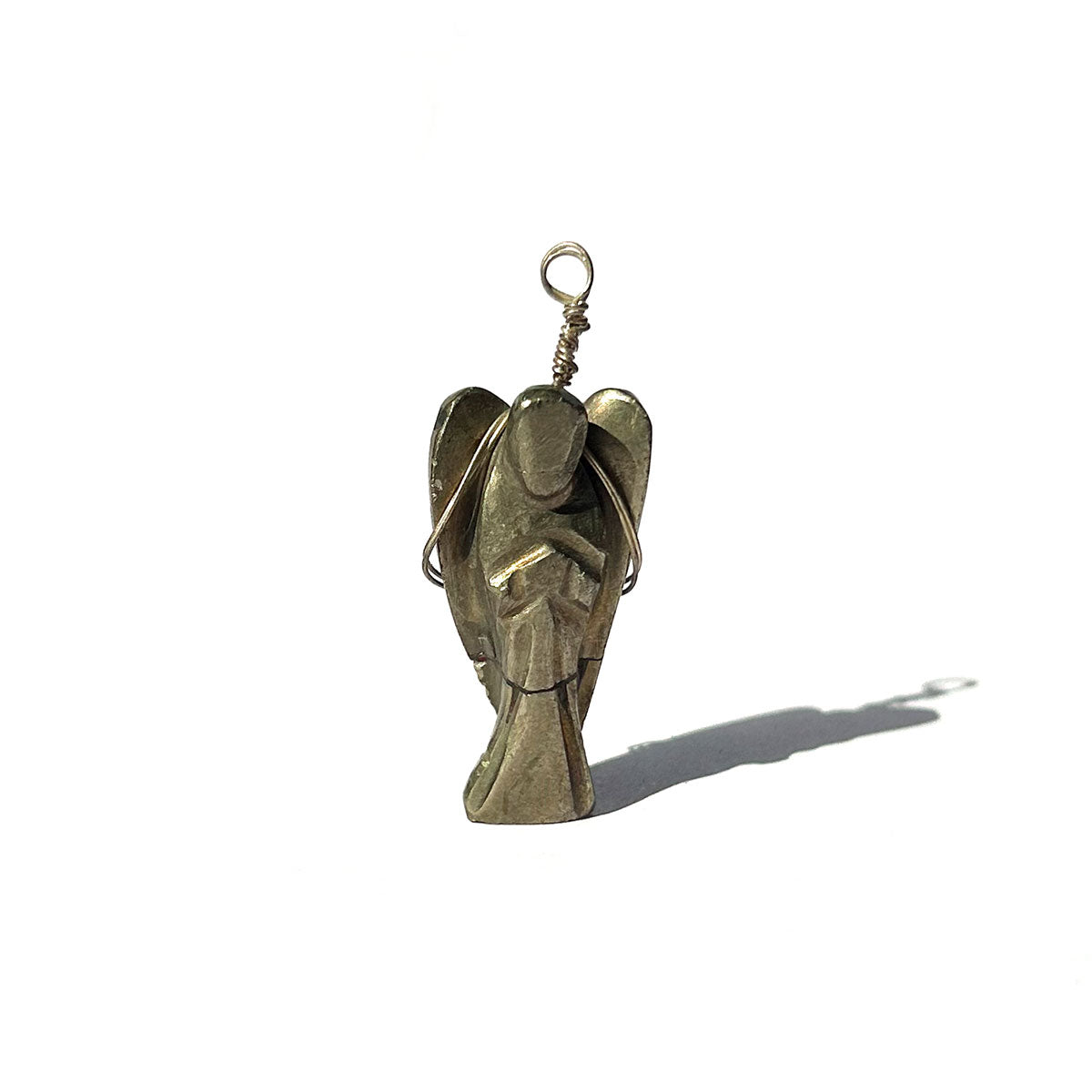 Pyrite Wire-Wrapped Angel Pendant