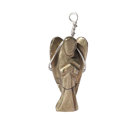 Pyrite Wire-Wrapped Angel Pendant