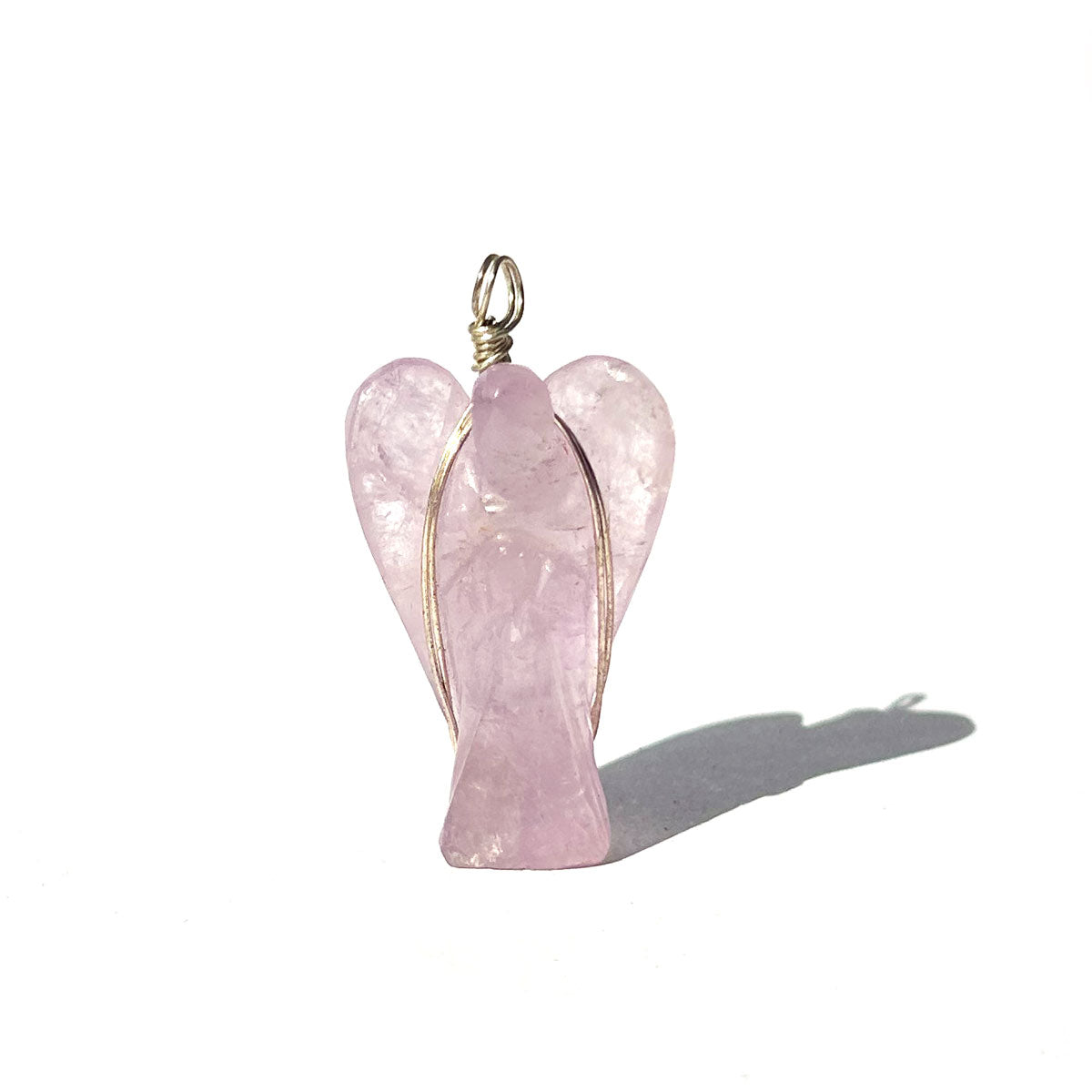 Amethyst Wire-Wrapped Angel Pendant