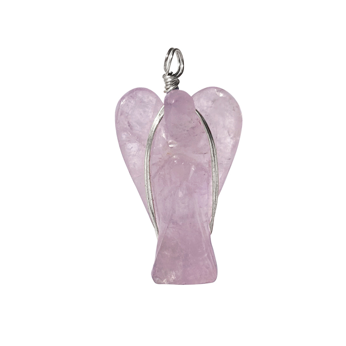 Amethyst Wire-Wrapped Angel Pendant