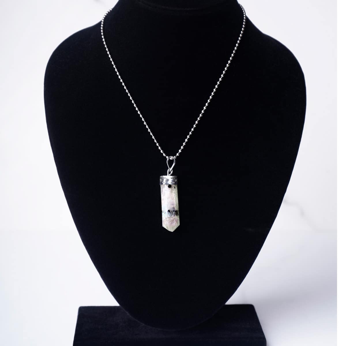 Rainbow Moonstone Pencil Pendant