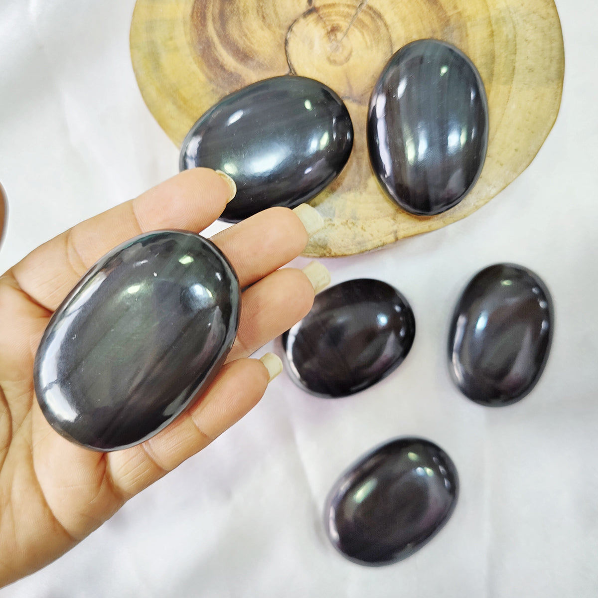 Rainbow Obsidian Plam Stone