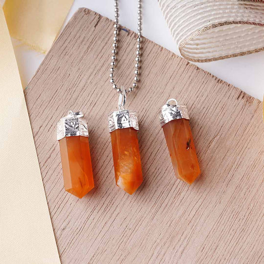 Red Carnelian Crystal Pencil Pendant