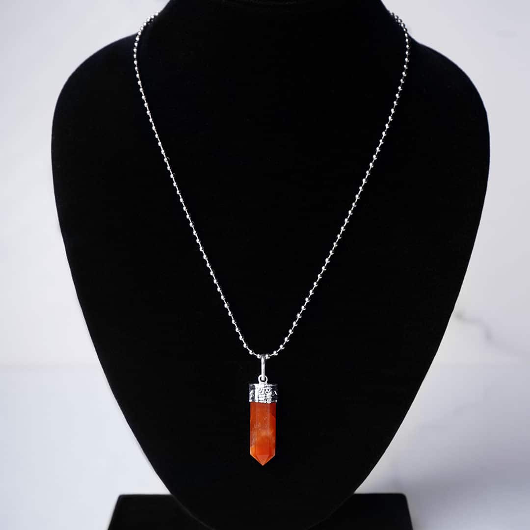 Red Carnelian Crystal Pencil Pendant