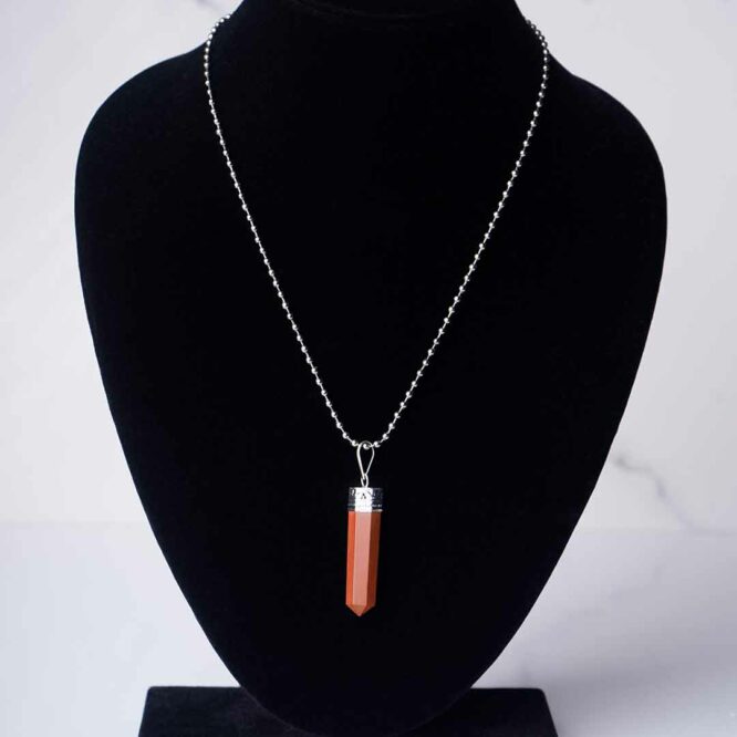 Red Jasper Crystal Pencil Pendant