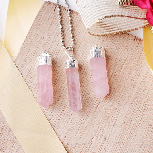 Rose Quartz Pencil Pendant