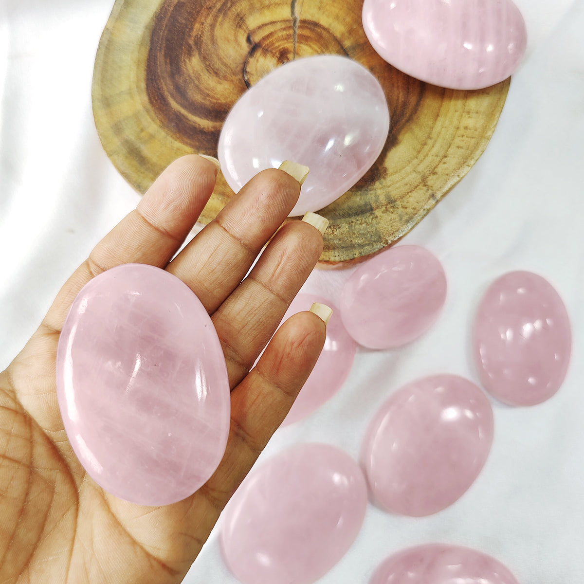 Rose Quartz Palm Stone