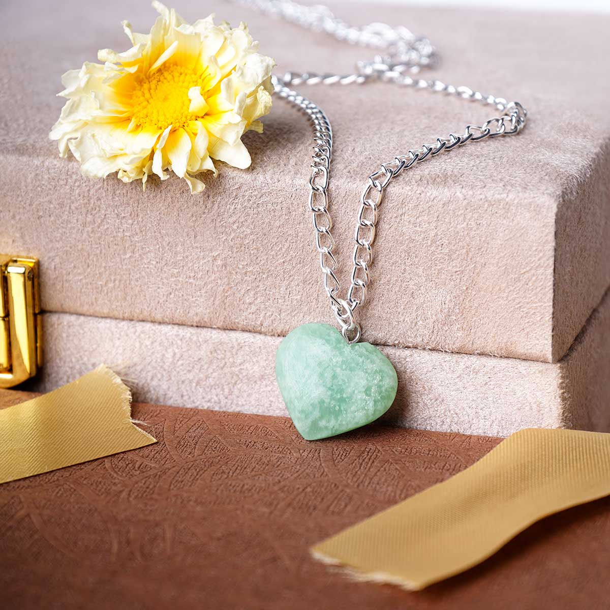 Amazonite Heart Pendant