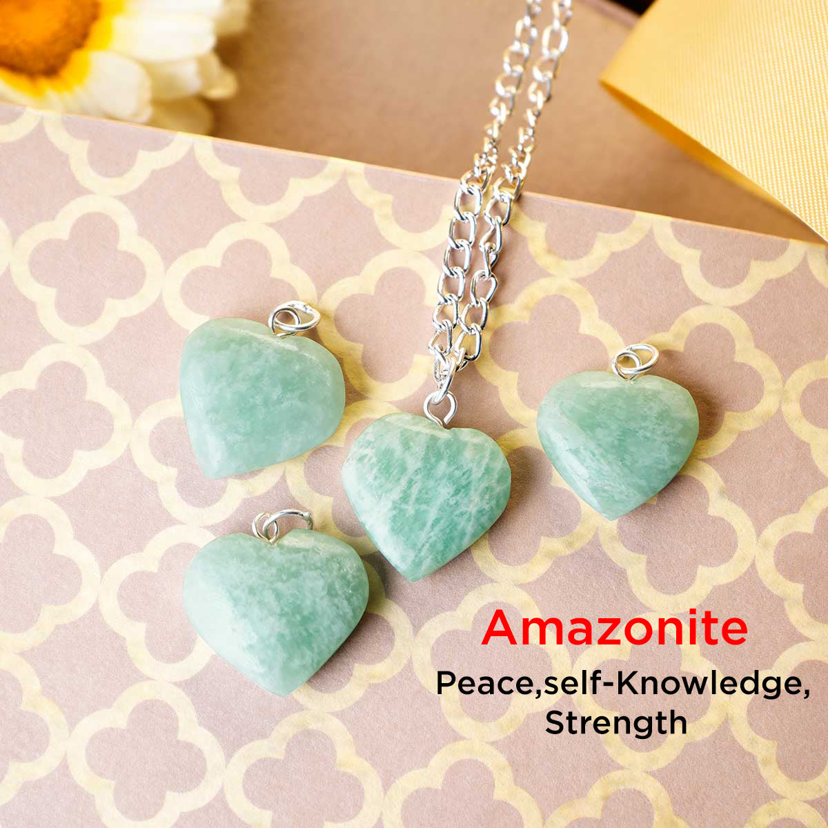 Amazonite Heart Pendant