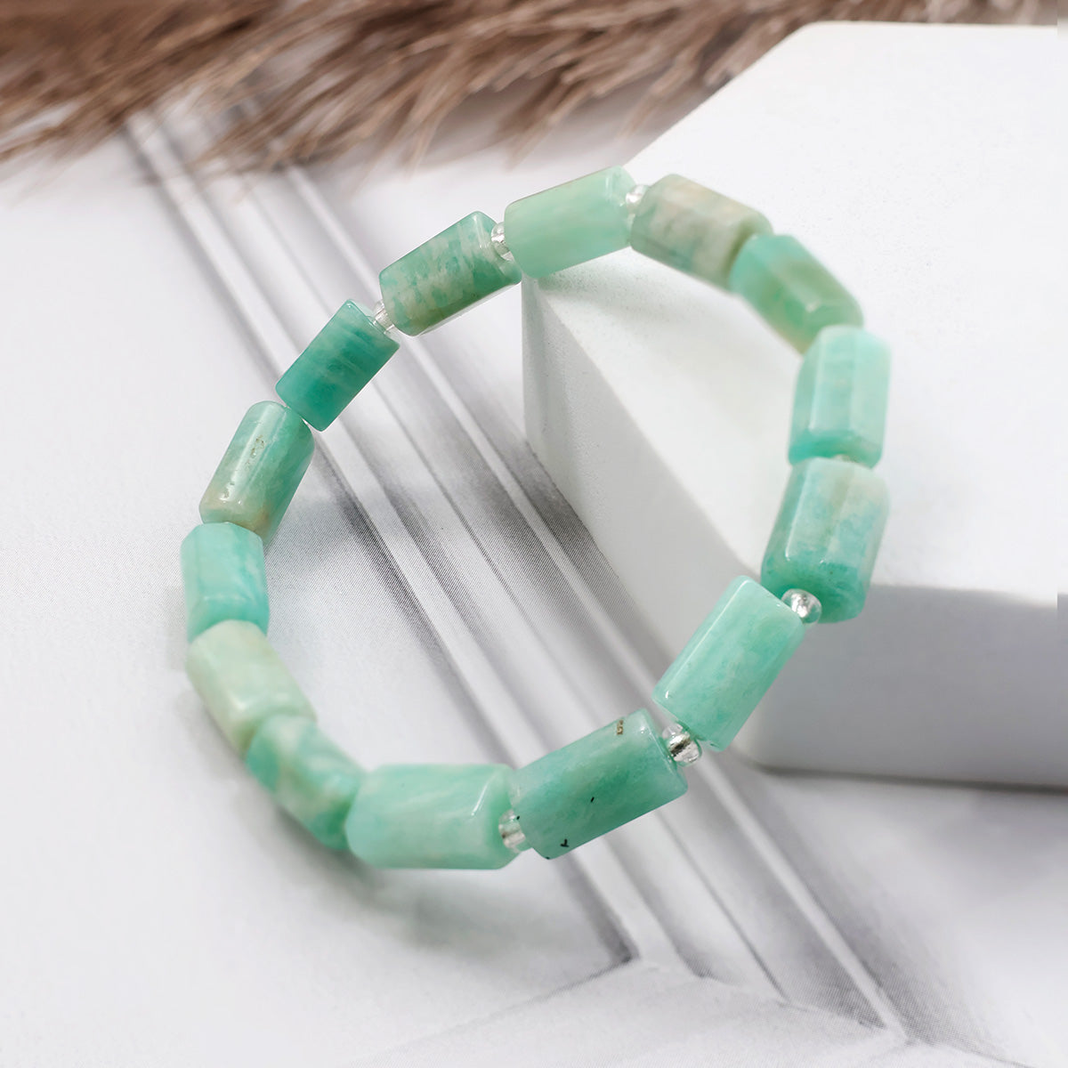 Amazonite Tube Beads Bracelet