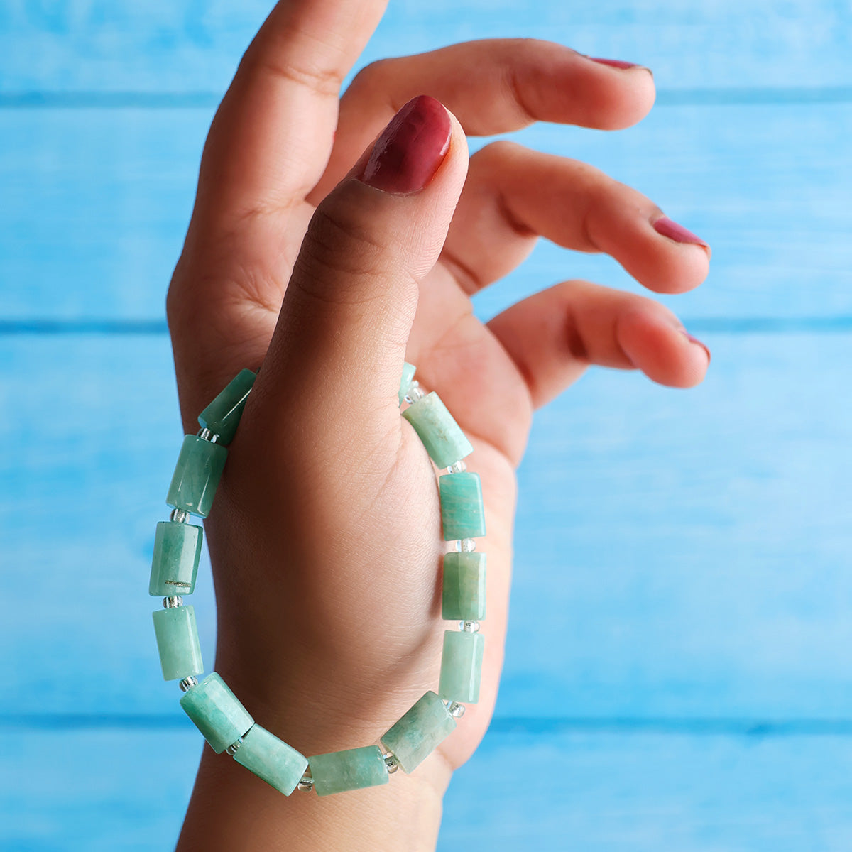 Amazonite Tube Beads Bracelet