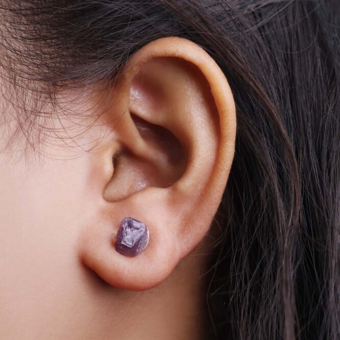 Amethyst Raw Stud Earrings