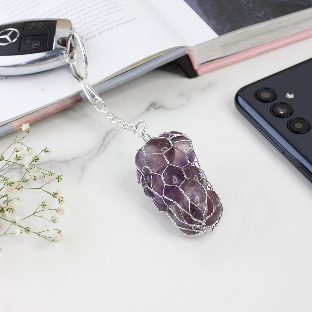 Amethyst Tumble Keychain