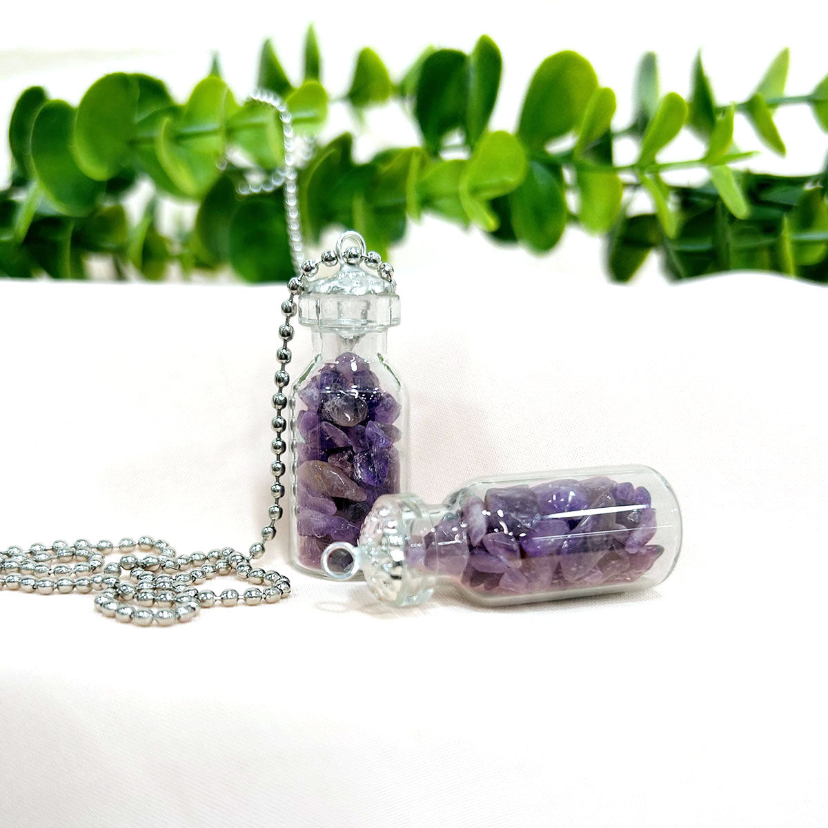 Amethyst Chips Bottle Pendant