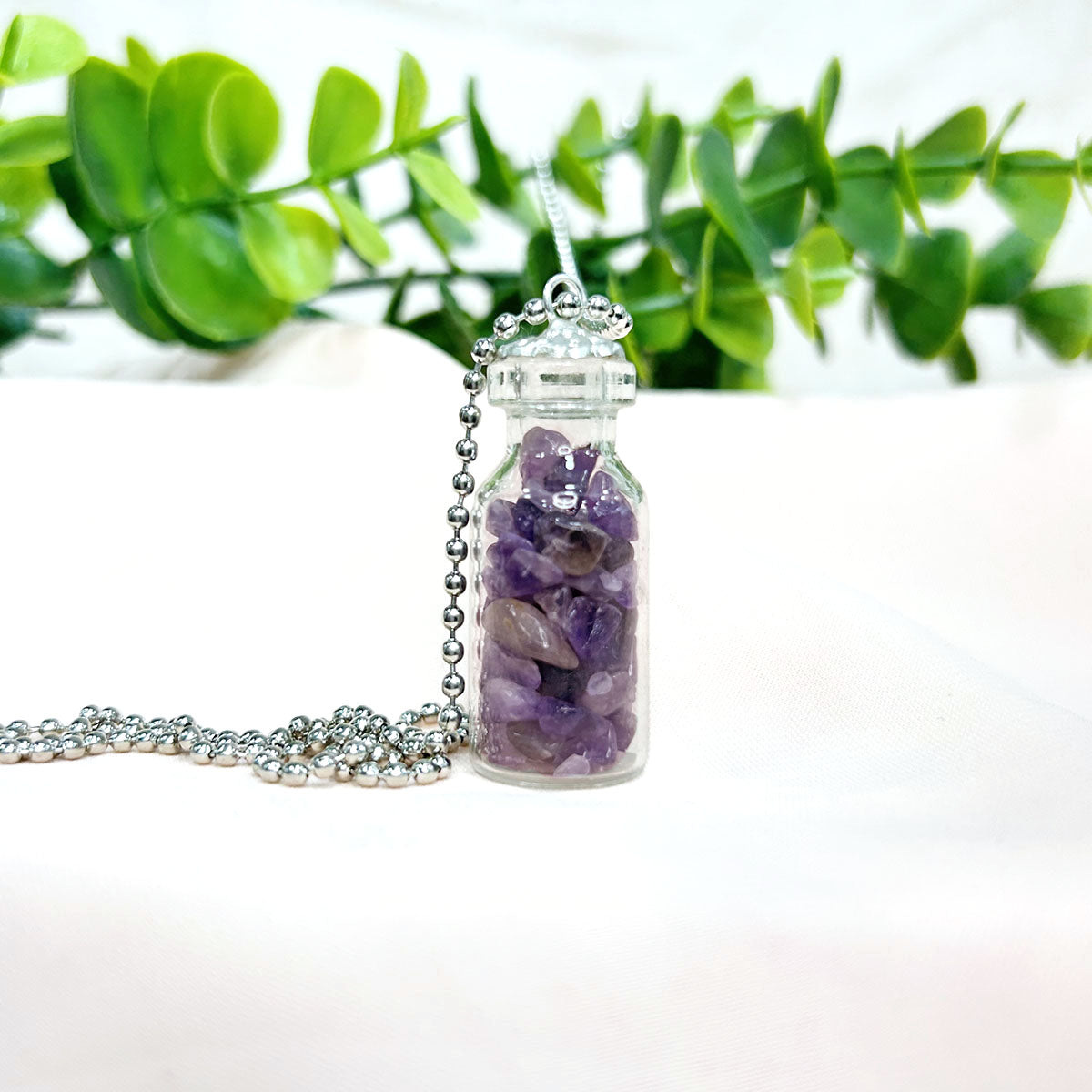 Amethyst Chips Bottle Pendant