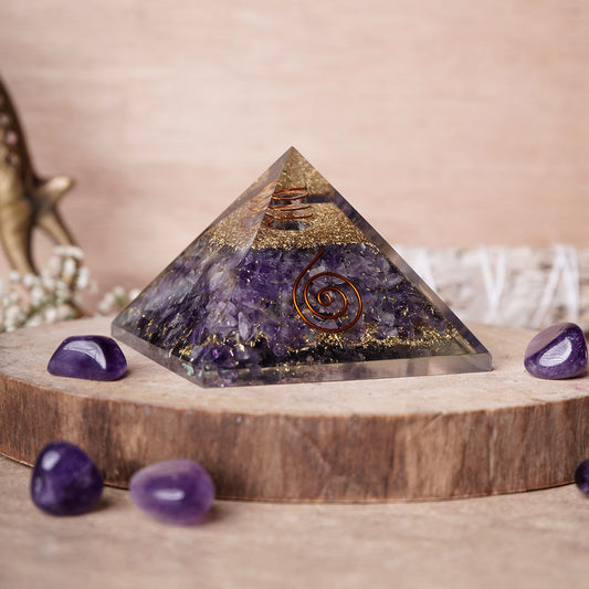 Amethyst Crystal Orgone Pyramid