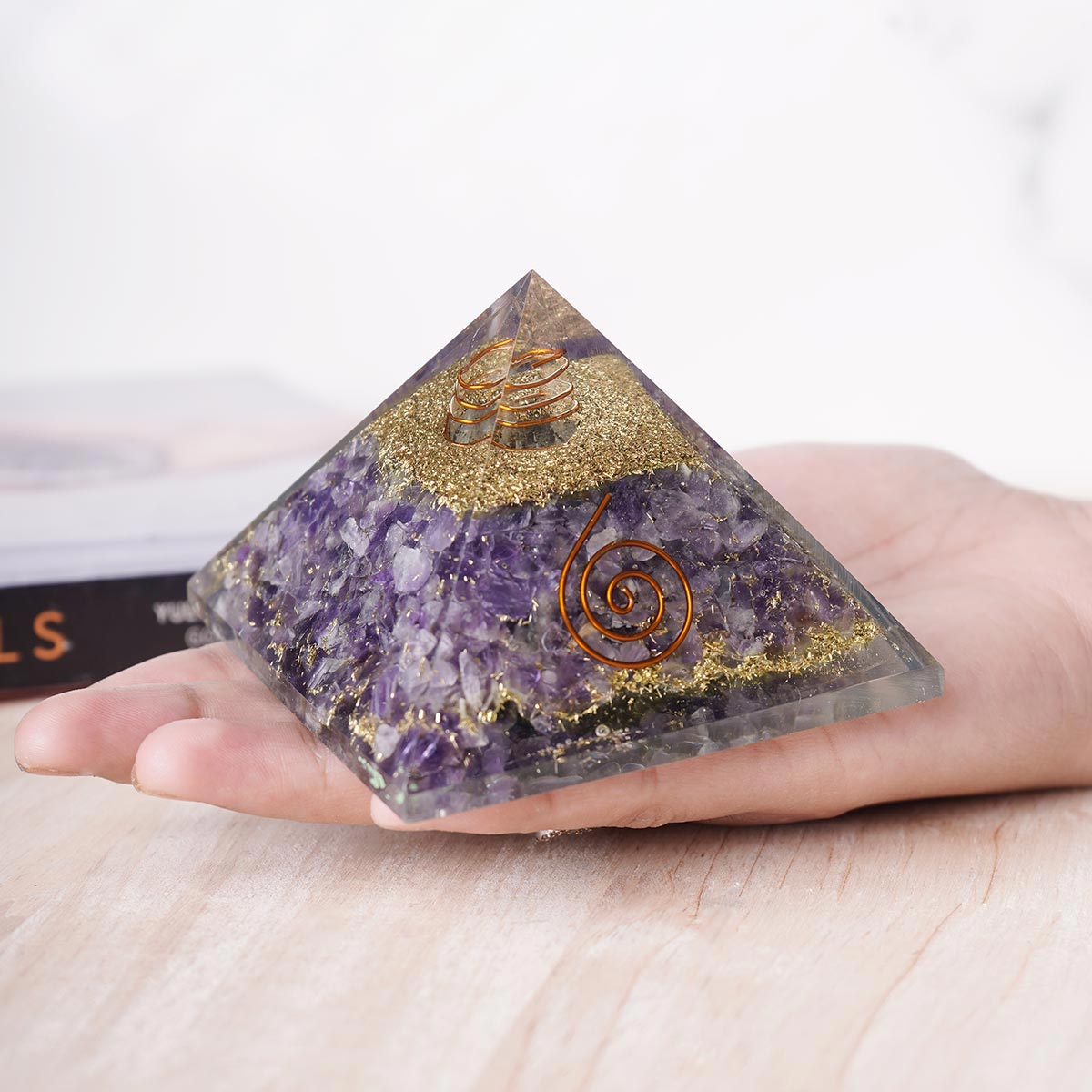 Amethyst Crystal Orgone Pyramid