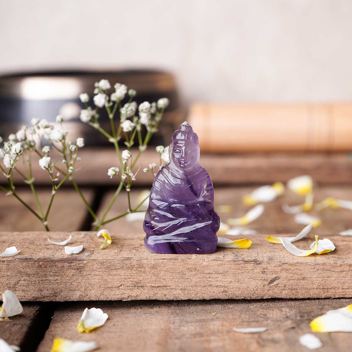 Amethyst Stone Buddha Small Statue