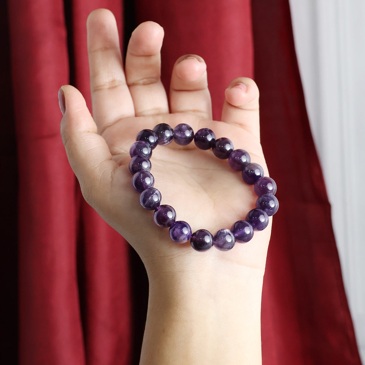 Amethyst Round Beads Bracelet