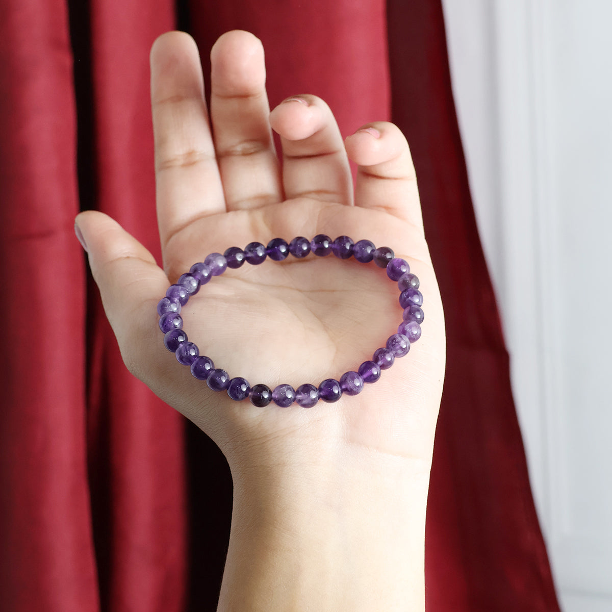 Amethyst Round Beads Bracelet