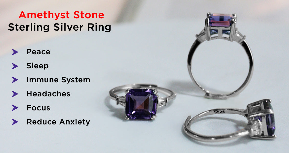 Amethyst Stone Silver Ring