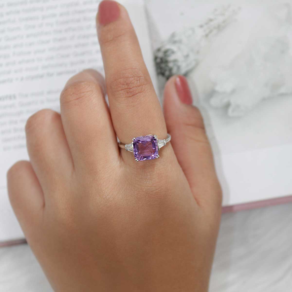 Amethyst Stone Silver Ring