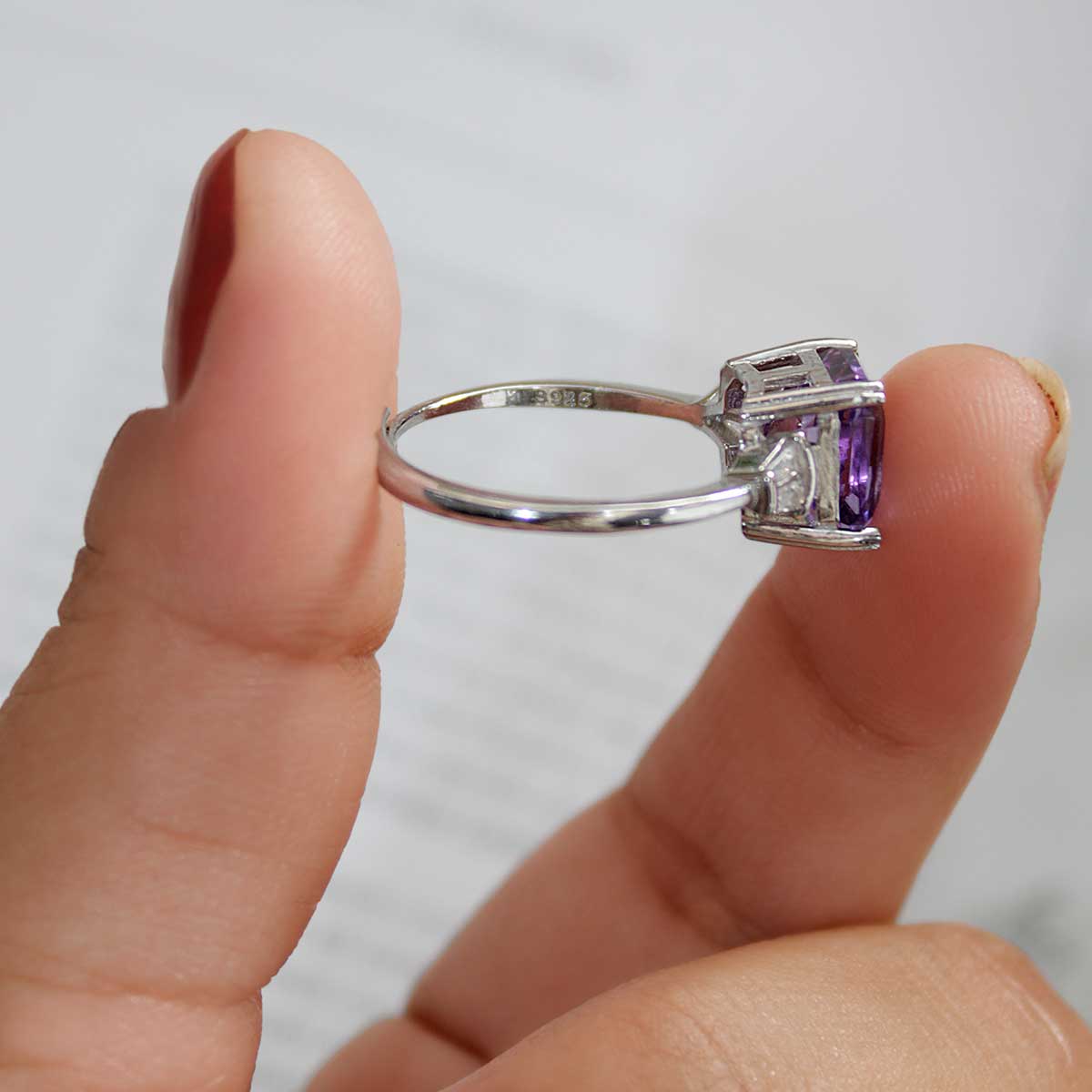 Amethyst Stone Silver Ring