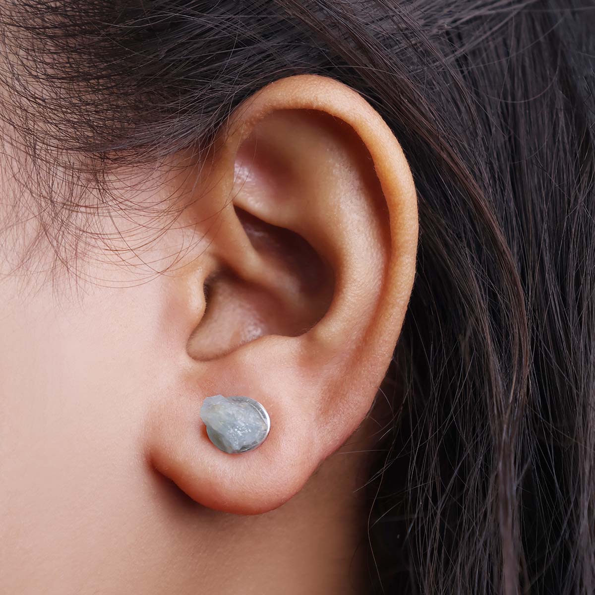 Aquamarine Raw Studs Earrings