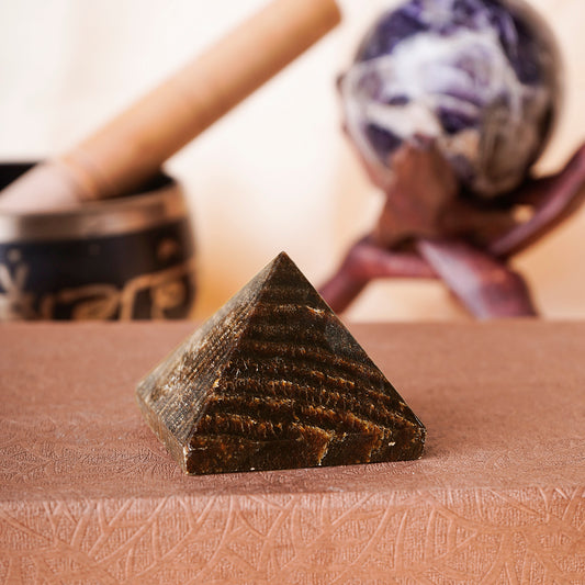 Banded Aragonite Stone Pyramid