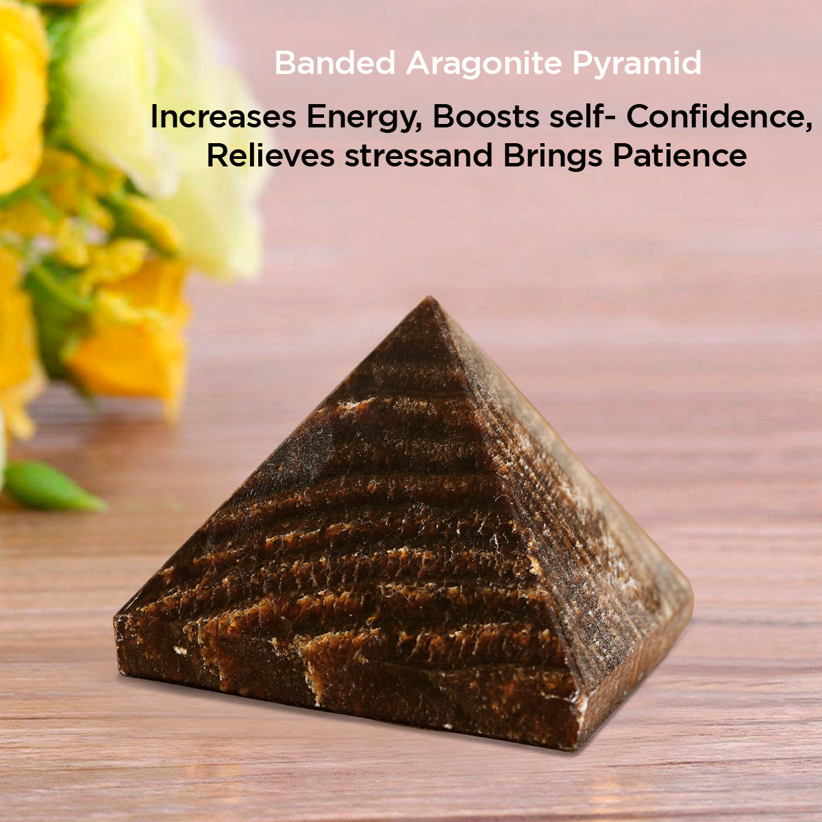 Banded Aragonite Stone Pyramid