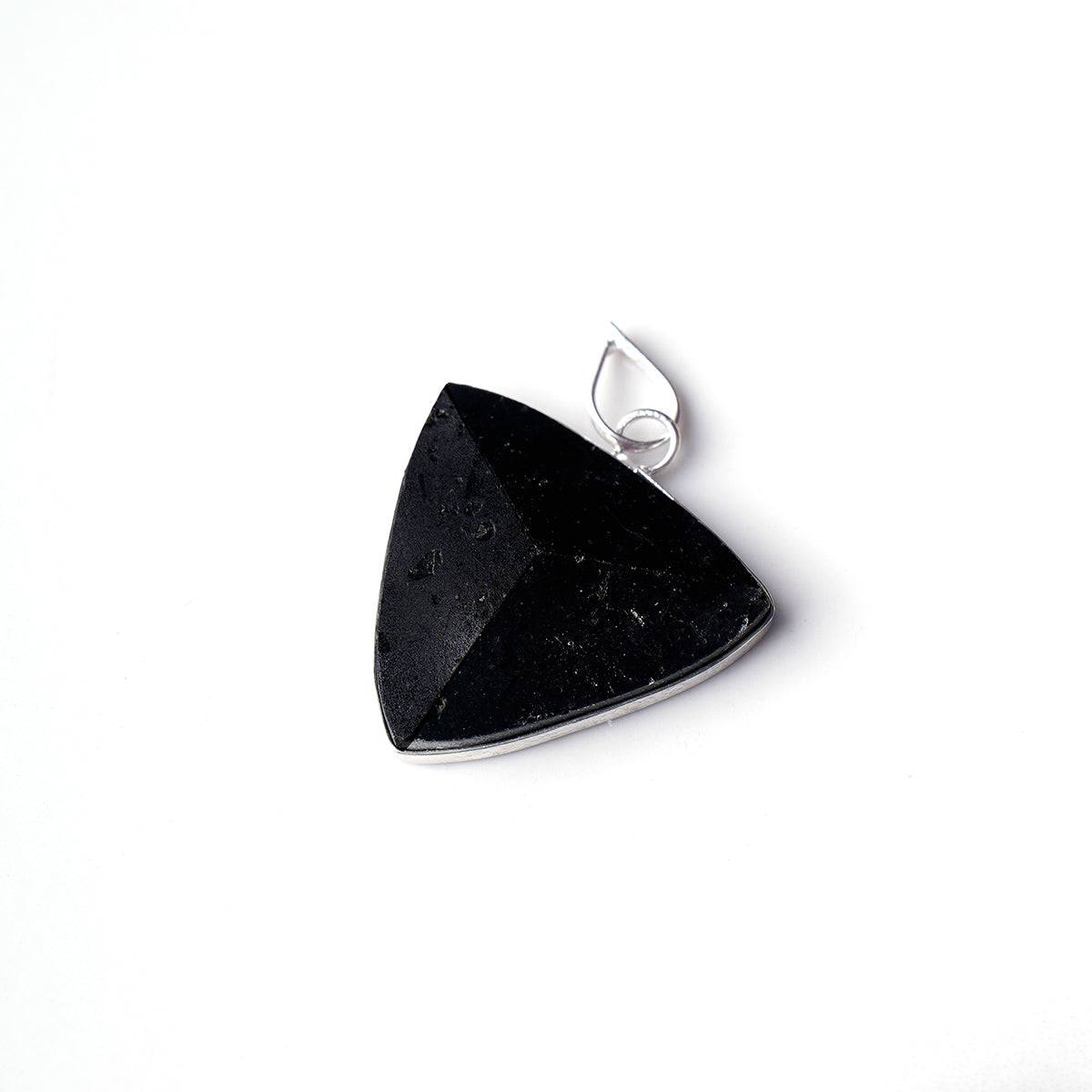 Black Tourmaline Crystal Triangle Pendant