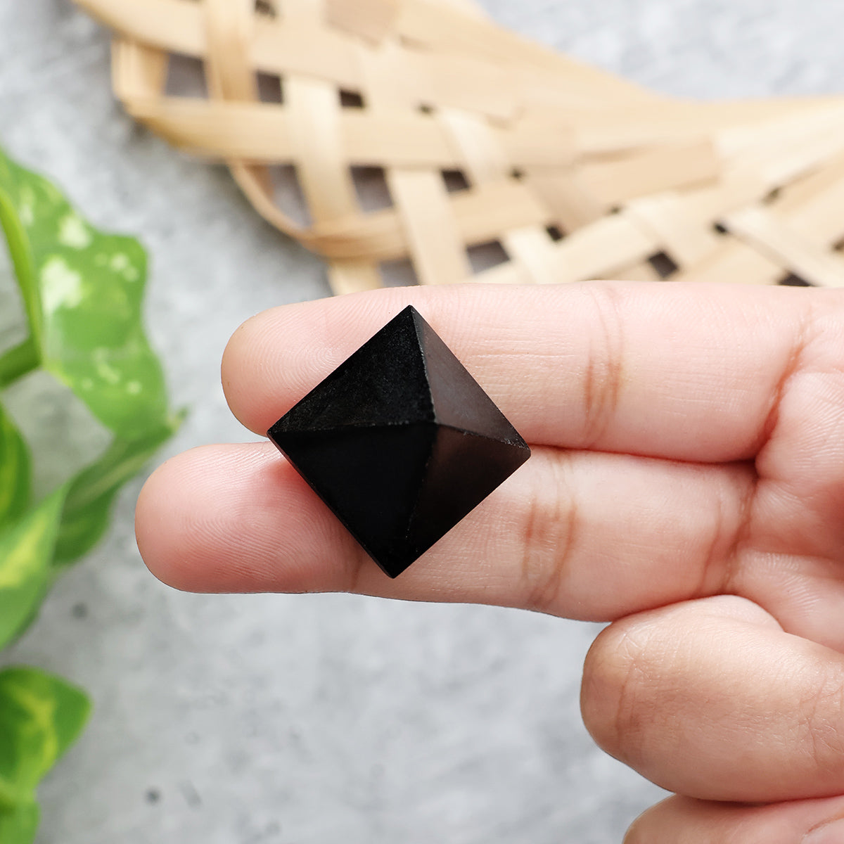 Black Tourmaline Stone Small Pyramid