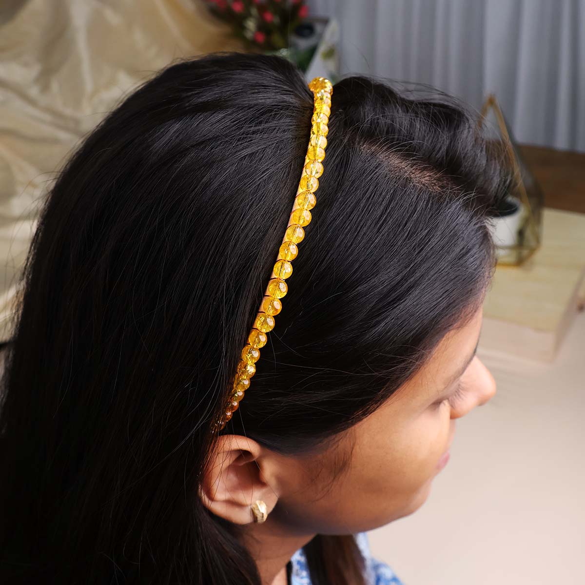 Crystal Beaded Hair Hoop Elegant Women Headband