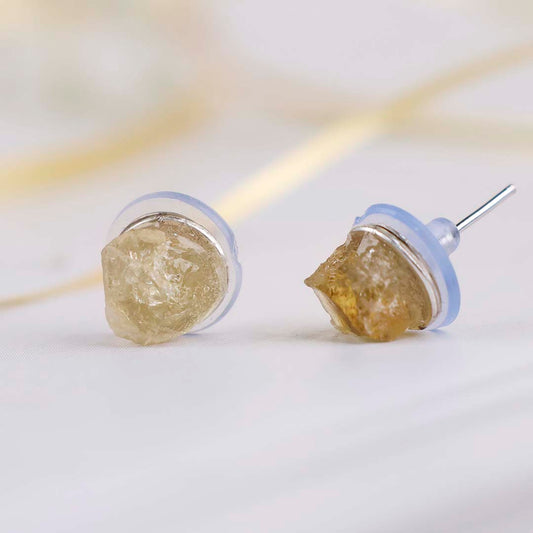 Citrine Raw Studs Earrings