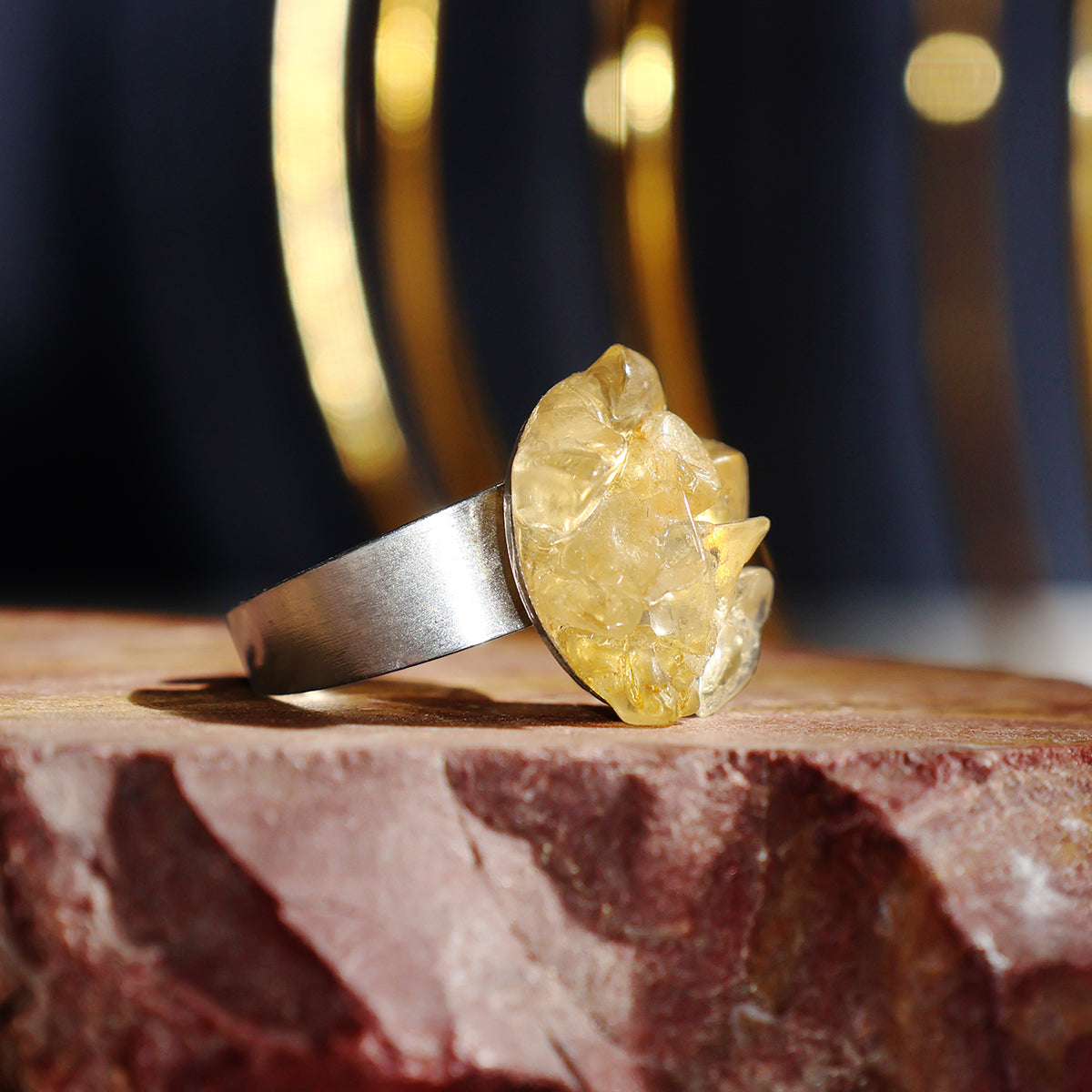 Citrine Chips Stone Ring