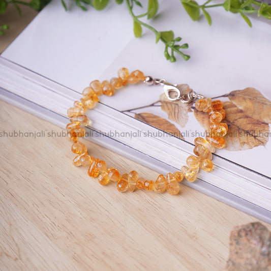 Citrine Tear Drop Beads Bracelet