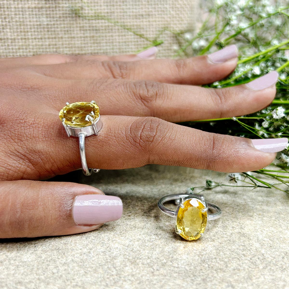 Citrine Faceted Cut Ring