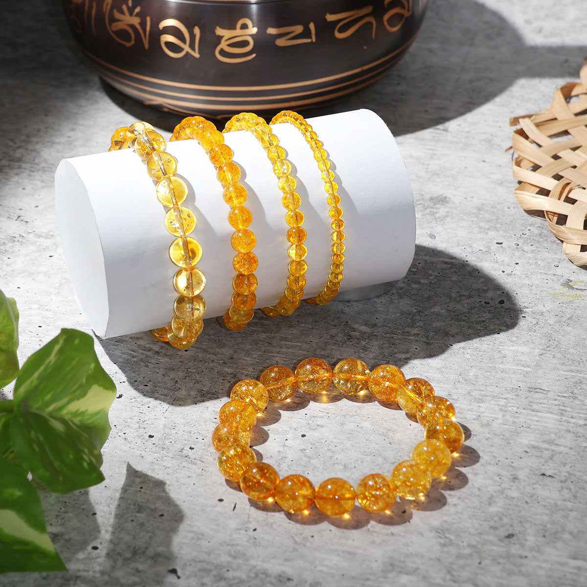 Citrine Round Beads  Bracelet