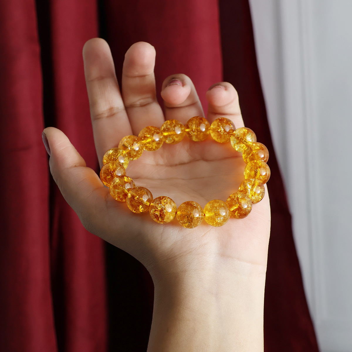 Citrine Round Beads  Bracelet